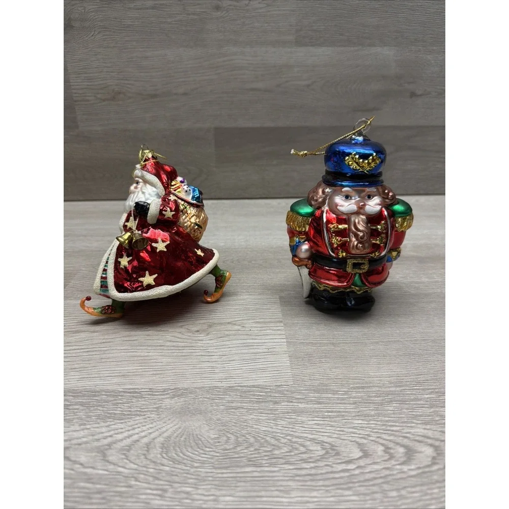 Summit Santa Blown Glass Christmas Ornament‎ Glitter Sack Toys And Nutcracker